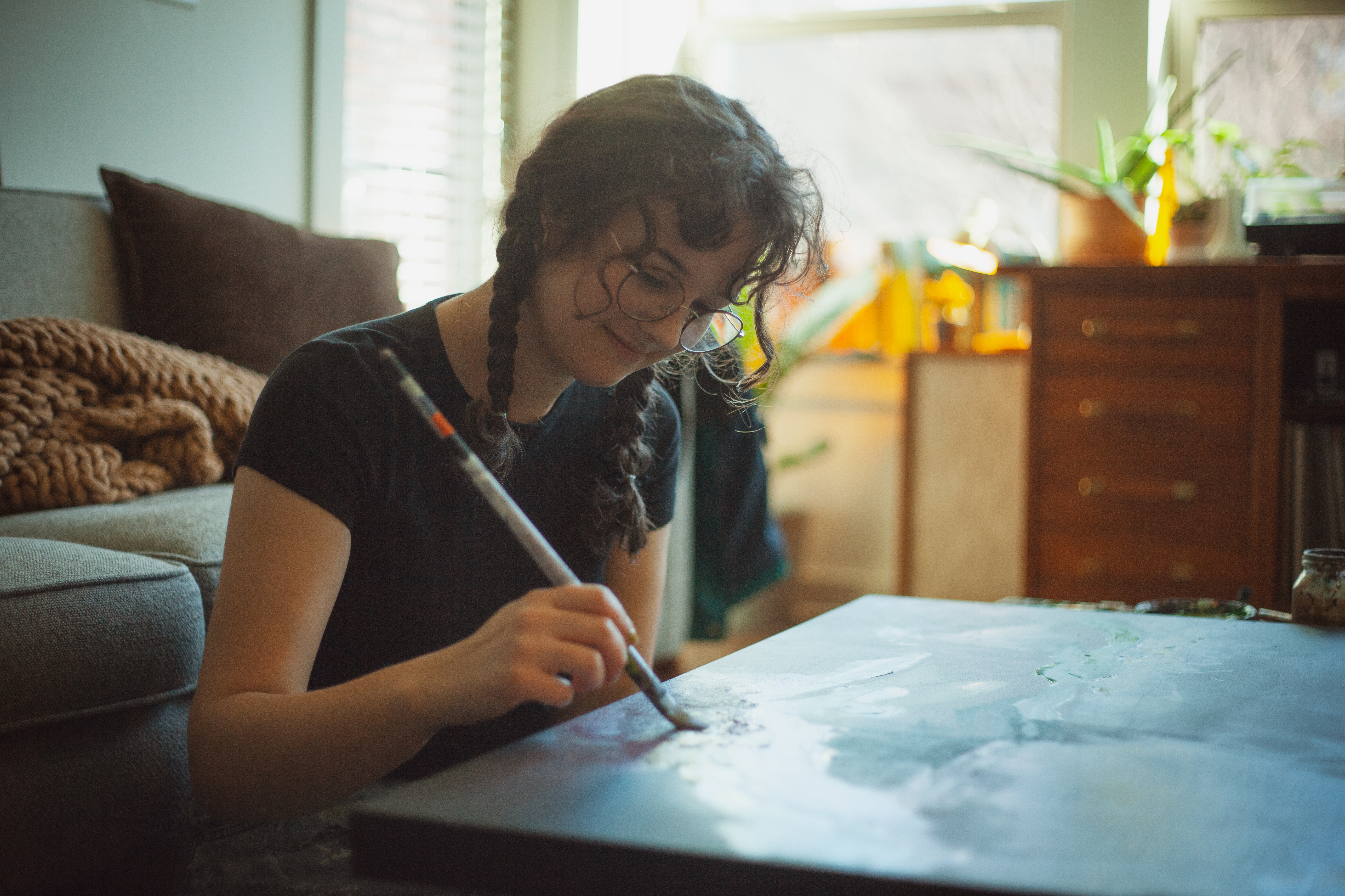 portrait of artist in studio