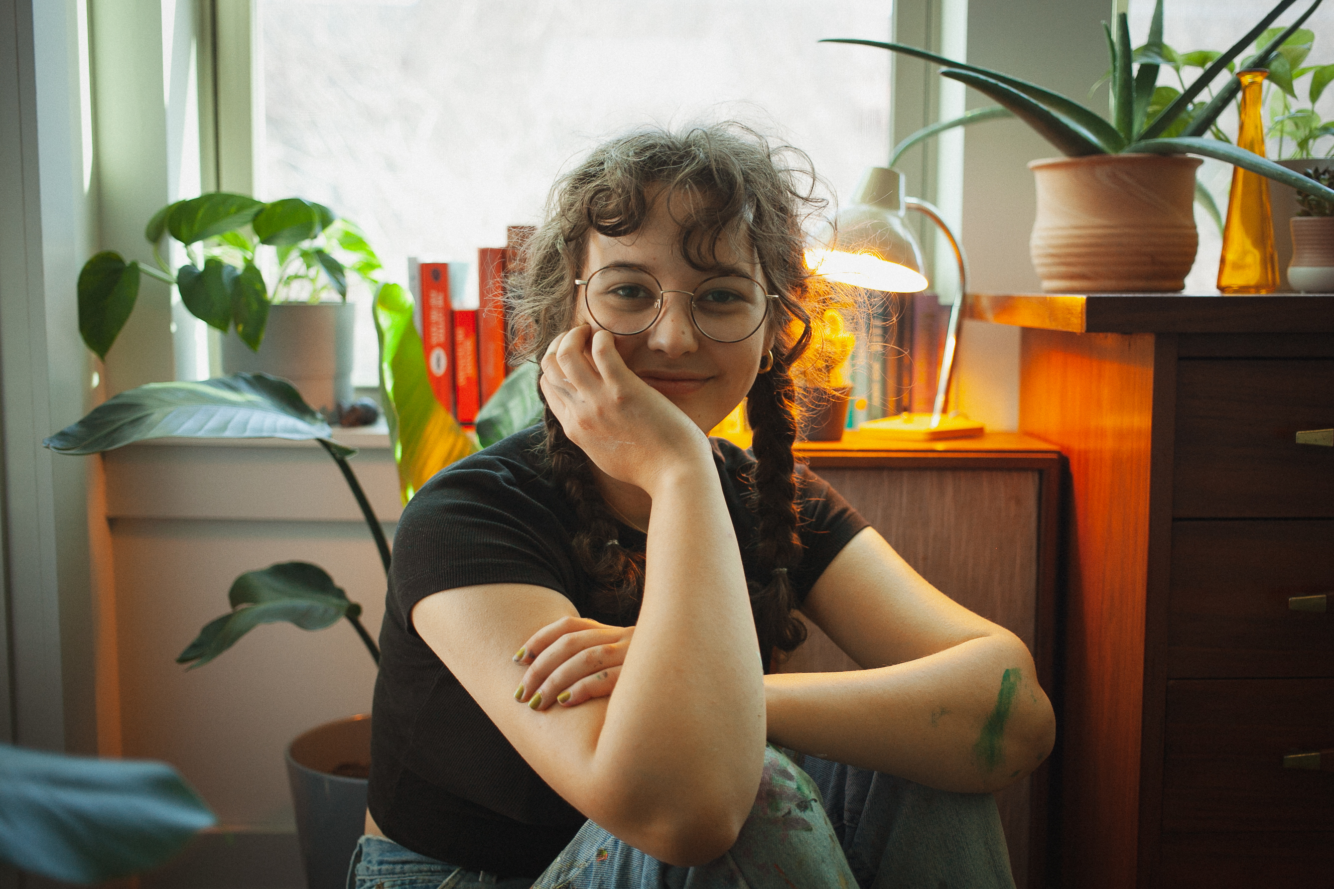 portrait of artist in studio